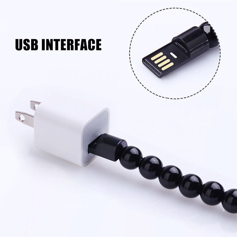 Beaded Charger Bracelet Portable for Android Type C Charging USB Connector Cable GK99