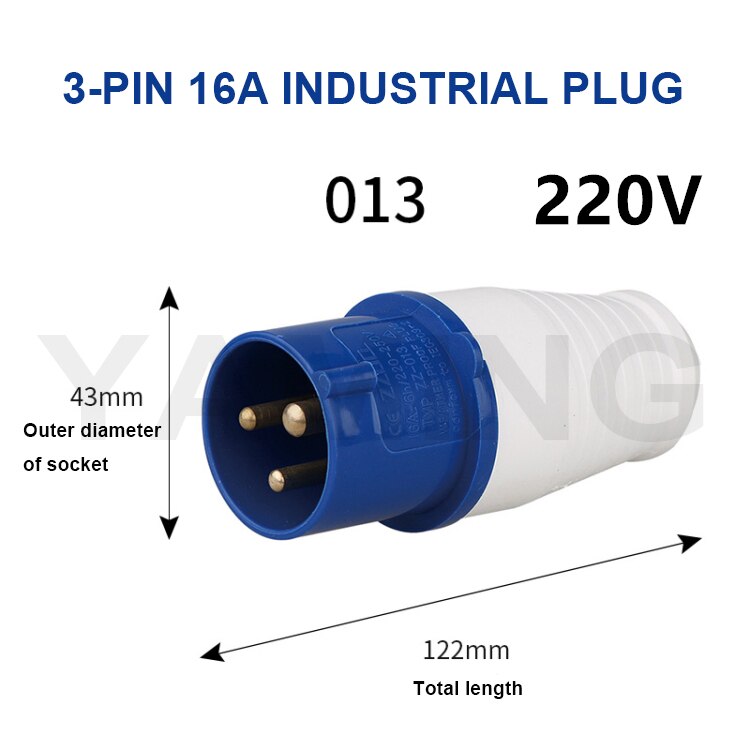 3 Pins Waterproof Industrial Plug Socket Embeded Surface Mounted Connector 16A/32A Aviation Explosion-proof Male And Female: 16A industrial plug