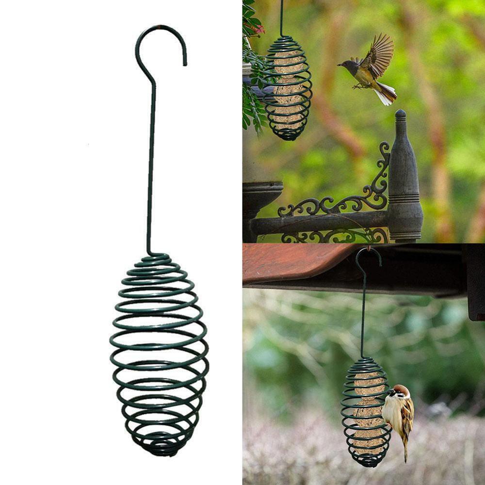 Garden Wild Bird Feeder Hook Hanging Seed Outdoor Squirrel Feeding Metal Spring Bird Feeder
