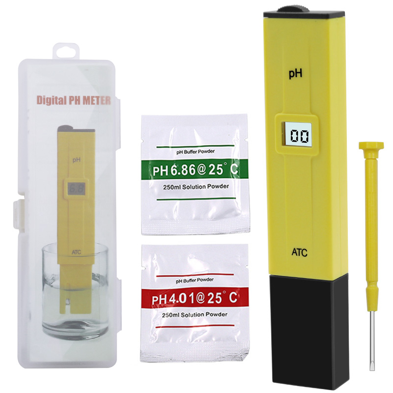 Lápiz de Bolsillo Prueba de Agua Medidor de Digital Probador Ph 009 Ia 0,0 Ph para Laboratorio de Agua de Piscina de Acuario: yellow box