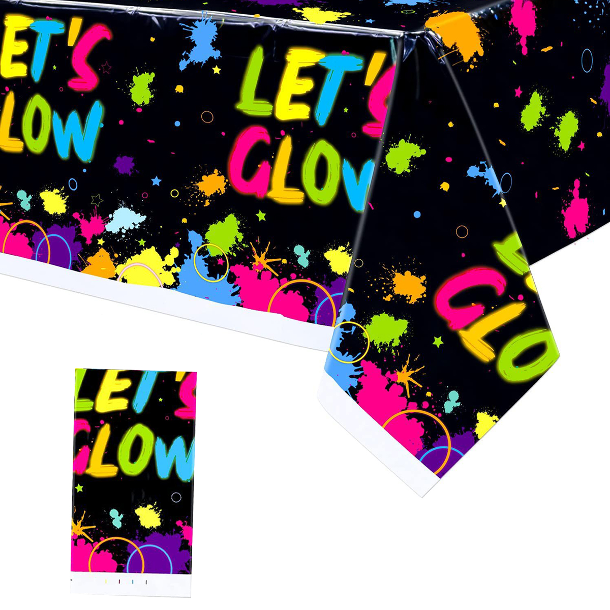 Fluorescent Theme Birthday Disposable Tableware Happy Birthday Party Decoration Paper Plates Napkins Kids Baby Shower Suppies