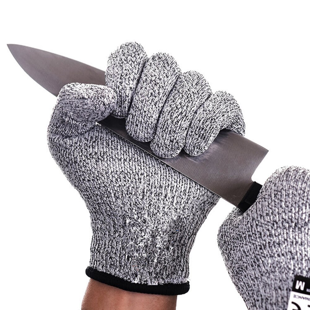 1 Paar Anti Cut Proof Handschoenen Hppe EN388 Ansi Anti-Cut Niveau 5 Werkhandschoenen Keuken Snijbestendige handschoen Grijs Vissen Handschoenen