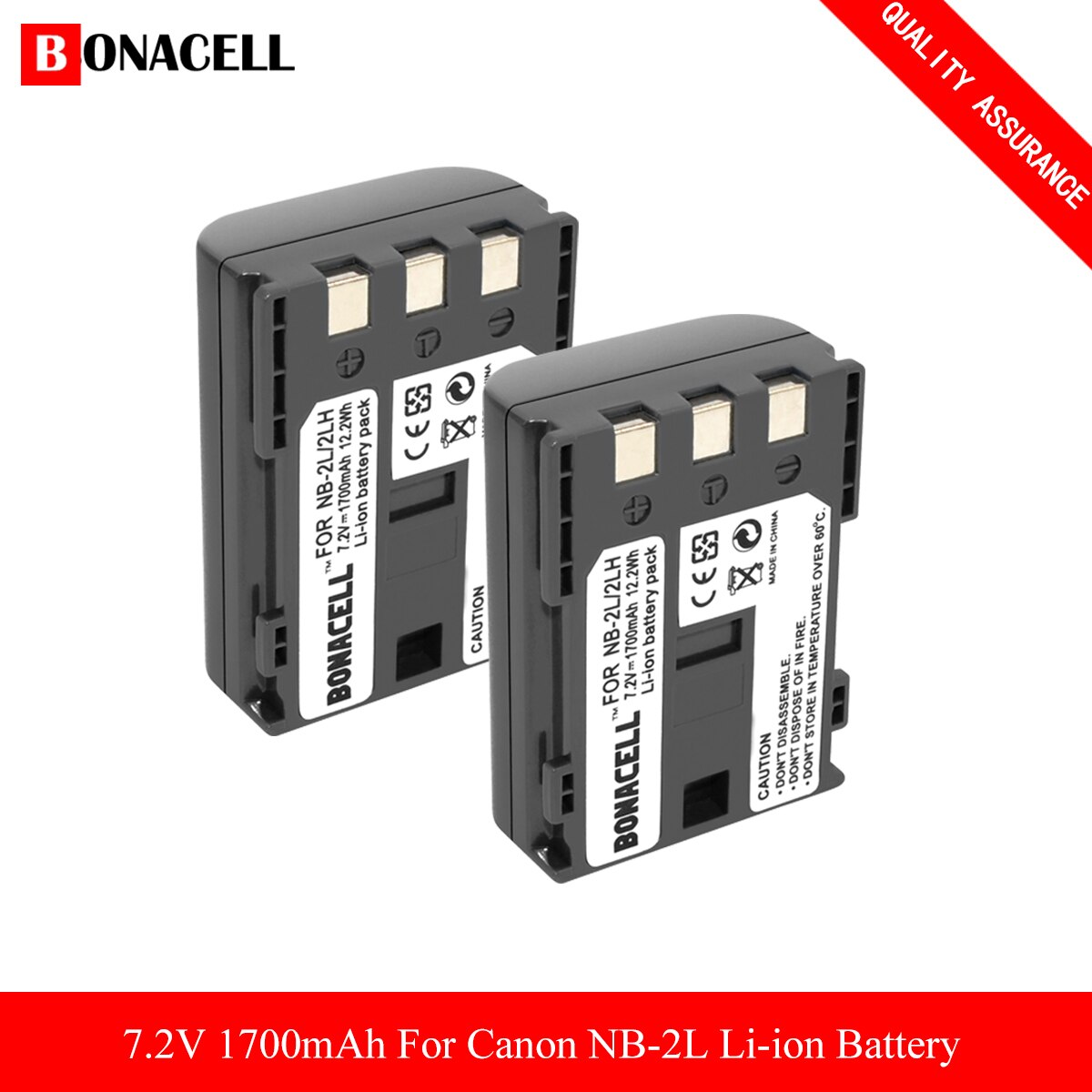 NB-2L Battery+Charger for Canon NB-2L NB-2LH BP-2L5 BP-2LH DC301 DC310 DC320 DC330 DC410 DC420 Elura 40 50 60 65 70 80 85 90 Z50: 2 Picec Battery