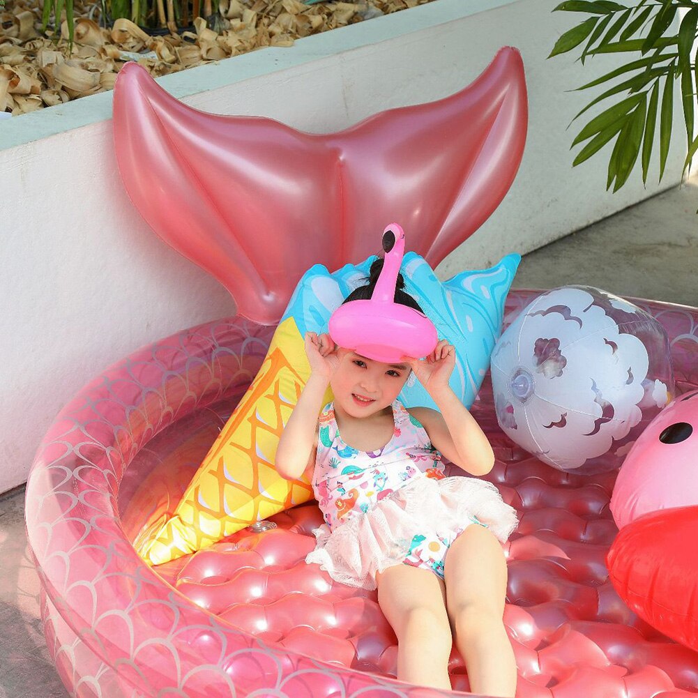Verdickte, aufblasbare pvc-poolmatte mit doppelter lage, sicherheitsbadewanne, spielmatte, strapazierfähige strandmatratze, rundes becken, krabbelkissen