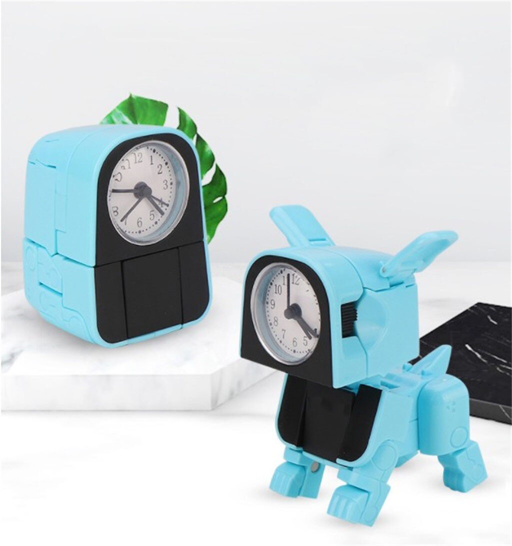 Ragazzo carino per Bambini di Allarme Orologio Del Fumetto del canna del robot Orologio Da Tavolo Divertente Reversibile Giocattolo telecamera Da Letto Sveglia Orologio desktop di Viaggio fa orologi