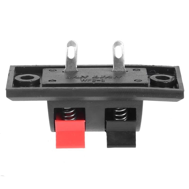 5pcs 2 Positions Push-in Jack Spring Load Audio Speaker Terminals Connector Single Row Speaker Cable Testing Clip Connectors