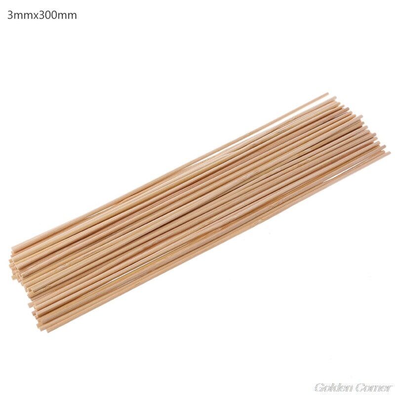 Palos de bambú para plantas de madera, palos de soporte para flores de jardín, modelo de construcción DIY, materiales D02 20, 50 Uds.: 3mm