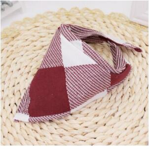 Baberos de algodón para bebés, paños de eructo para niños, toalla de Saliva a cuadros ajustable, pañuelo para niña, Baberos triangulares para recién nacidos: 2