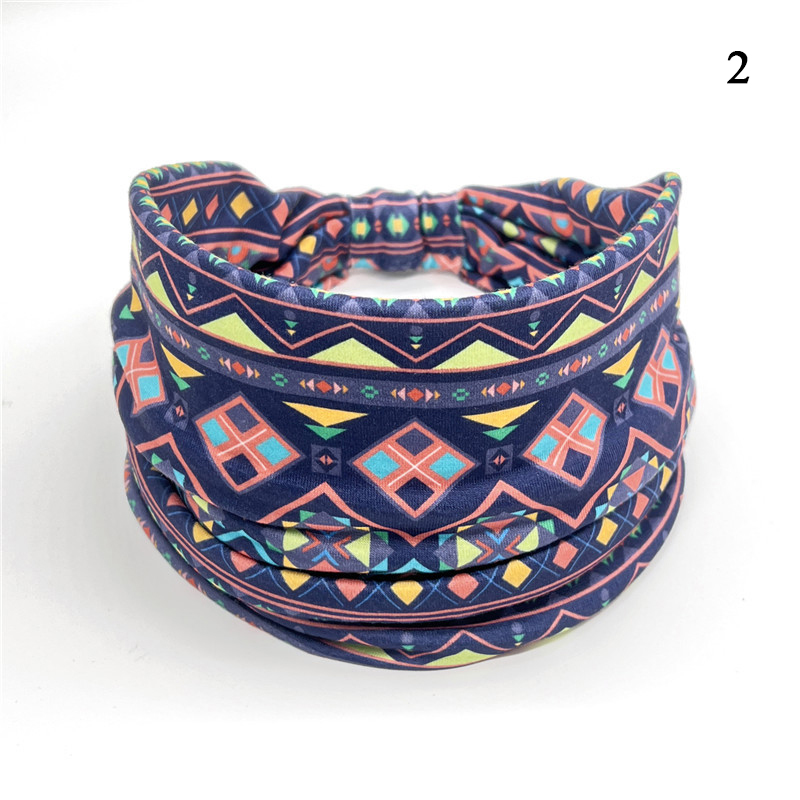 Turbantes bohemios con nudo para mujer, banda elástica para el pelo, diademas anchas, accesorios para el cabello, Vintage, Yoga