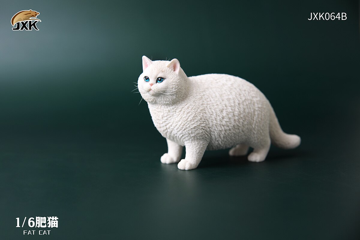 JXK Maßstab 1:6 Fett Katze Abbildung Nette Pet Tier Modell Sammler Kinder Spielzeug Desktop Decor Kurzhaar Katze Trendy Ornamente