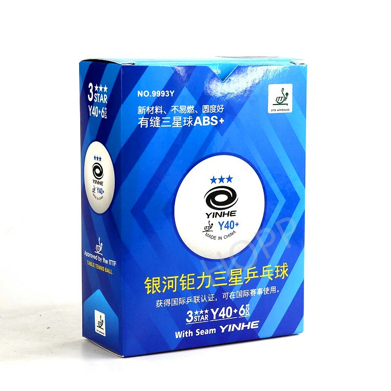 6/12 balls YINHE 3-Star Y40+ H40+ Table Tennis Balls (3 Star, Material 3-Star Seamed ABS Balls) Plastic Poly Ping Pong Balls