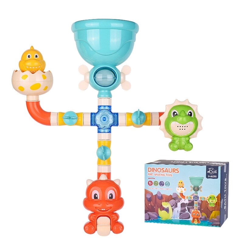 12.6x13.39&quot; Kids Bathroom Set Shower Toys Cute Bath Pipe Toys with Strong Cup Water Games Tool Water Toys for Kids: Dinosaur