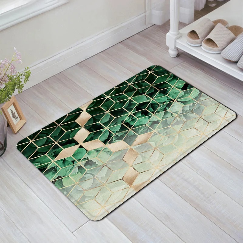 Alfombra de puerta con estampado geométrico, decoración para el hogar y el baño: 45x70cm / violet