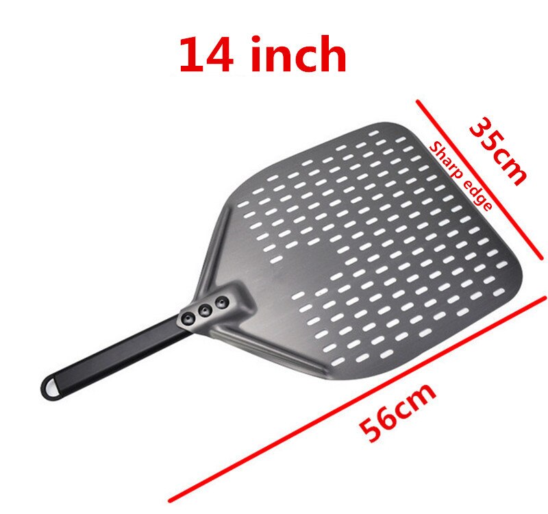 12 14 inch aluminum pizza shovel long handle pastry tool pizza shovel spatula cake baking flipper: 14inch 56cm