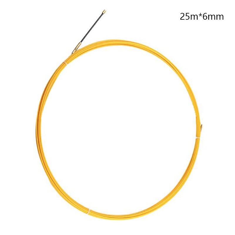 5M/15M/25M Cable Push Puller Fish Tape Fiberglass Reel Push Puller Wire Cable Duct for Telecom Electrical Wire Conduit Tool: 25Mx6MM