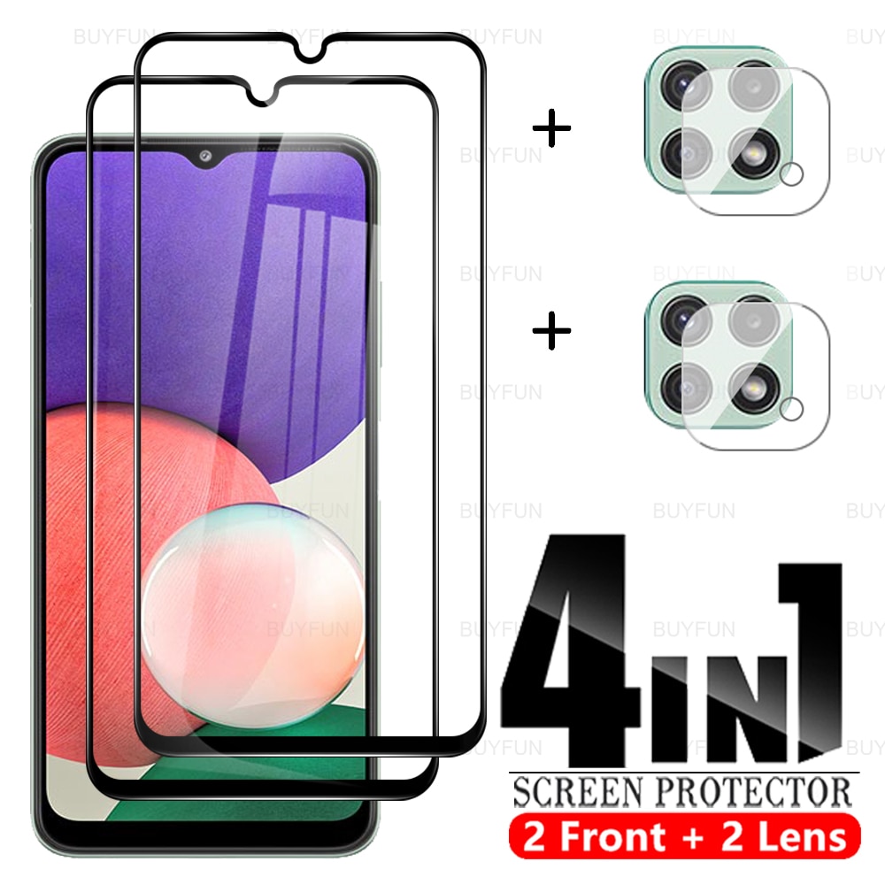 Custodia protettiva in vetro 4in1 per Samsung A22 A 22 5G Samsun A32 A52 A53 A52s A72 A12 A13 4G A21s protezione obiettivo fotocamera: For Samsung A88G