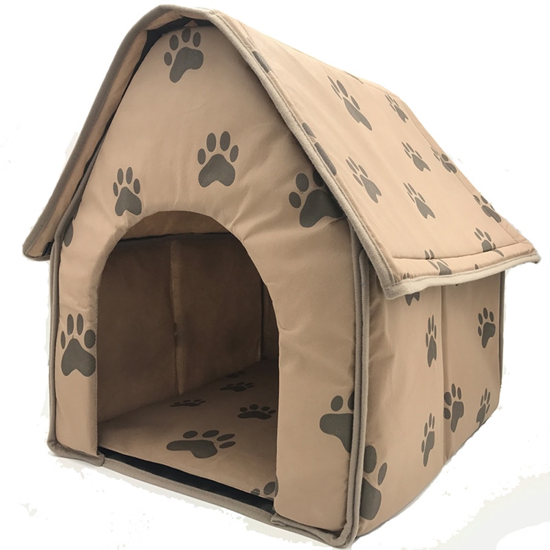 Pordable Hond Bed Huis Poot Slapen Bedden Puppy Kennel Outdoor Reizen Warme Tent Huis Voor Honden Dierbenodigdheden Print Kleine hond Doek