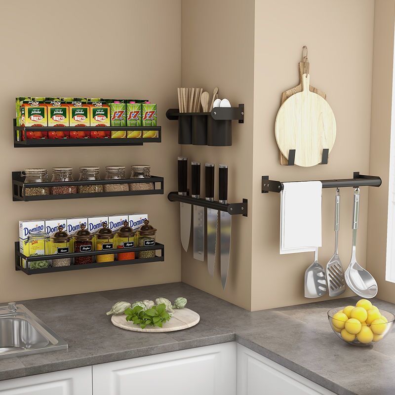 Keuken Kruidenrek Rvs Muur Gemonteerde Opslag Planken Kruiden Fles Rack Badkamer Punch-Gratis Organizer Rack