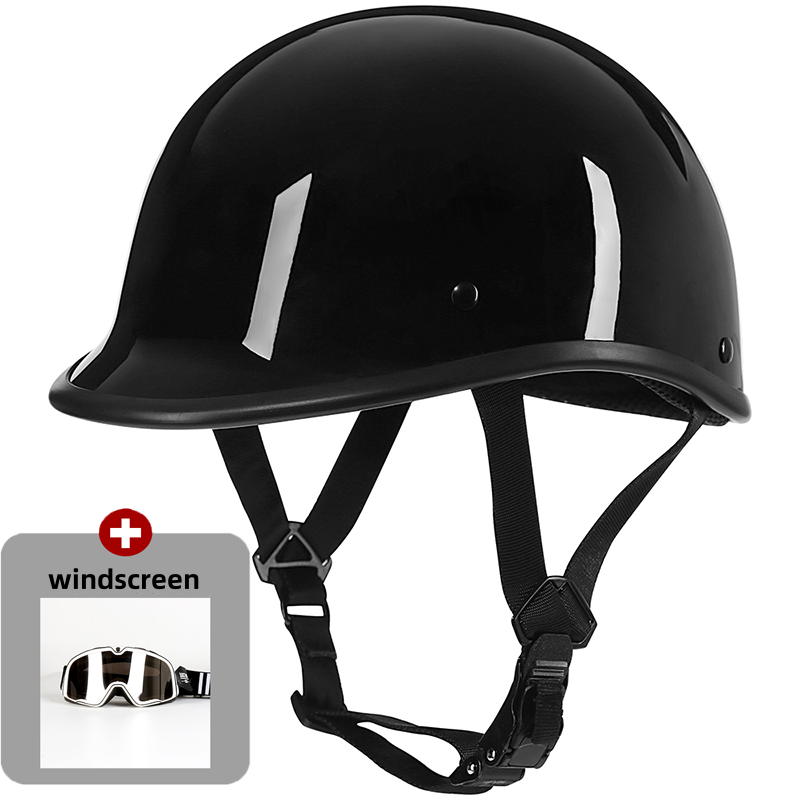 Medio casco de motocicleta casco Vintage alemán Moto motocicleta cara abierta retro scooter medio casco motociclista piloto casco