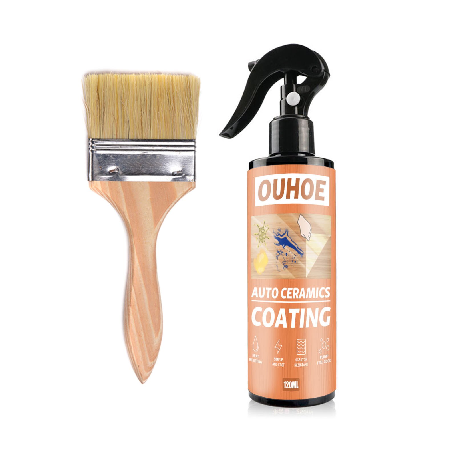 Meubels Tearable Lijm Verf Vloeibare Kristallen Film Waterdicht Hittebestendig Transparante Beschermende Film: 120ml Brush