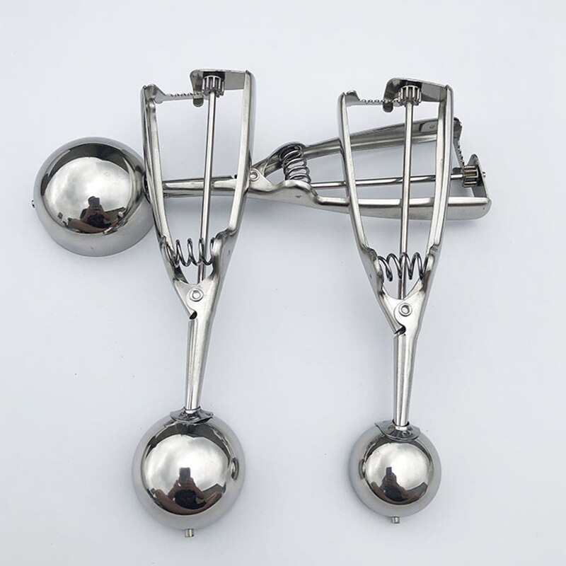 3Pcs/Set Ice Cream Scoop Stainless Steel Dessert Spoon Watermelon Mash Potato Cookies Dough Disher Spoon Useful Kitchen Tools