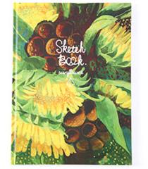 dibujo de bocetos en blanco, pintura de 50 páginas, 100 hojas, precioso cuaderno de papel, libro de bocetos, suministros para oficina y escuela,: Sunflower