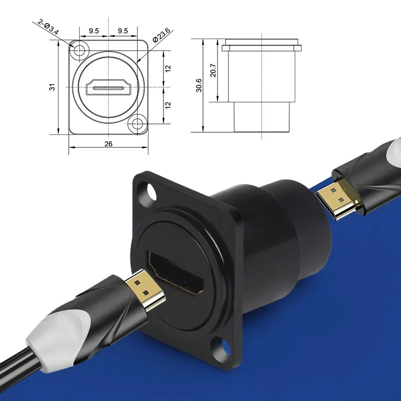 HDMI Soldeervrije stekker Mannelijke kopconnector Keystone HDMI-compatibel V2.0 Lassen Vrouwelijke connectoren 4K HD Lijnreparatie DIY-adapter