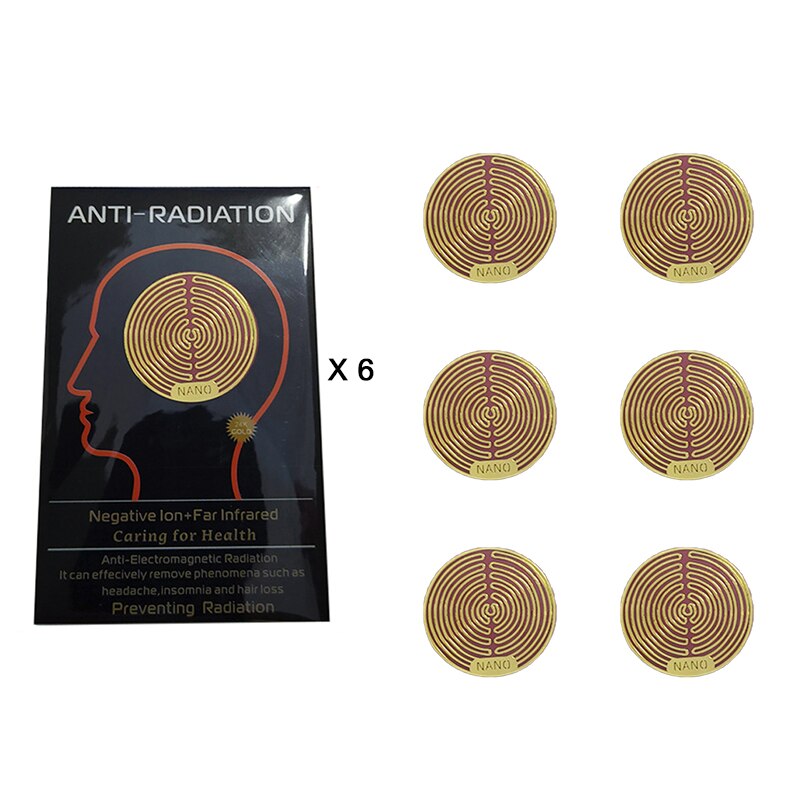 Radiation Protection Phone Stickers 5G &amp; EMF Blocker 6pcs For Mobile Effectively Eliminate Harmful Pollution 24k Gold Dual: Gold 6PC