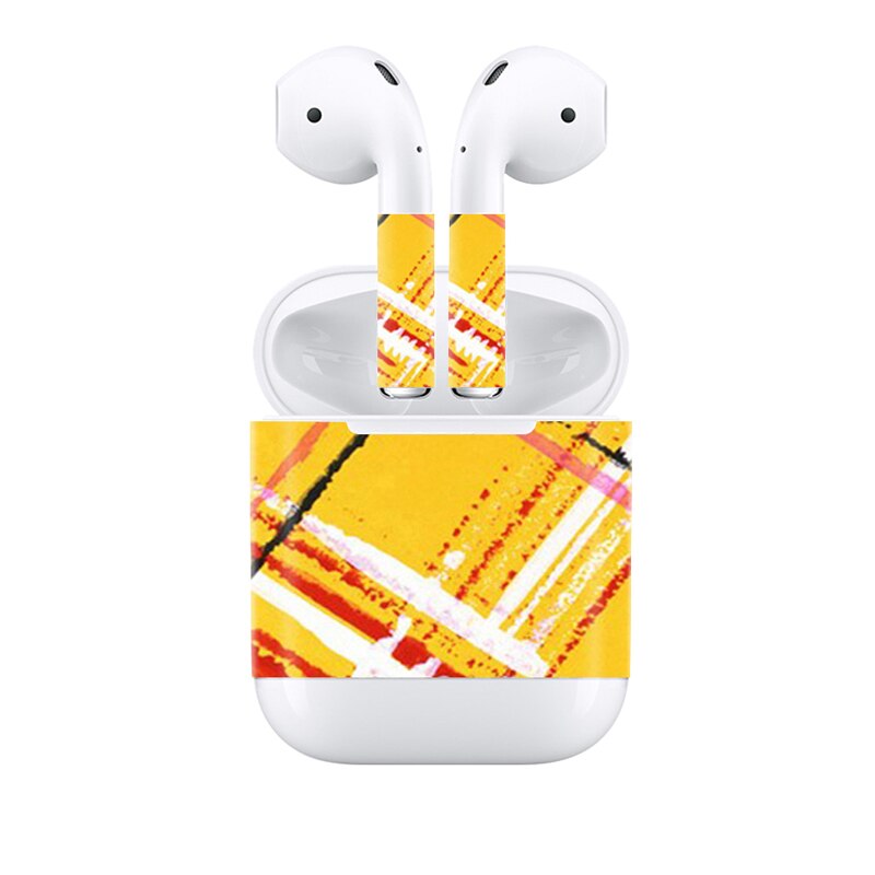 Bamboe Mode Stickers voor AirPods Skin Siliconen Case voor AirPods Skin Decal Beschermende Cover Wraps: 0076