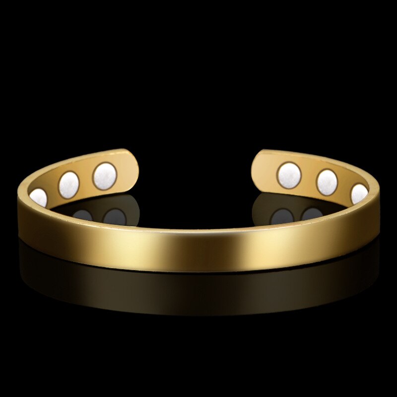 ! 100% Copper &quot;only Love You&quot; Bangle6 Magnets Health Balance Magnetic Bracelet Bangles for Mens/ Women: Gold color-1