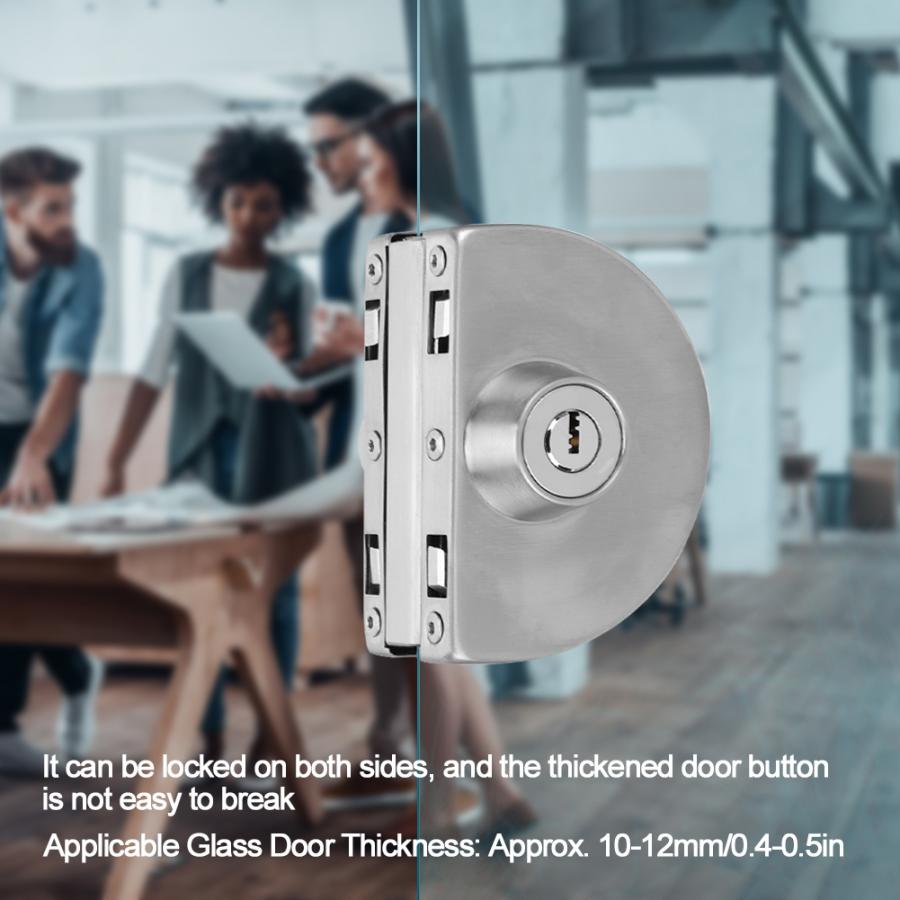 smart door lock Stainless Iron Double Glass Door Lock Latch Semi-Circular for Home Security Accessories Glass Door Latch