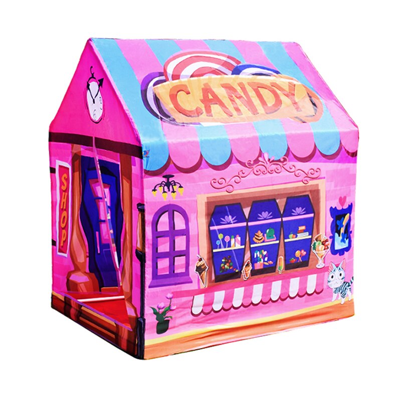 Casa de tienda portátil de dulces de Navidad, habitación pequeña de muñeca de circo, para niños, juguete para interior y exterior, tienda con forma de castillo, decoración