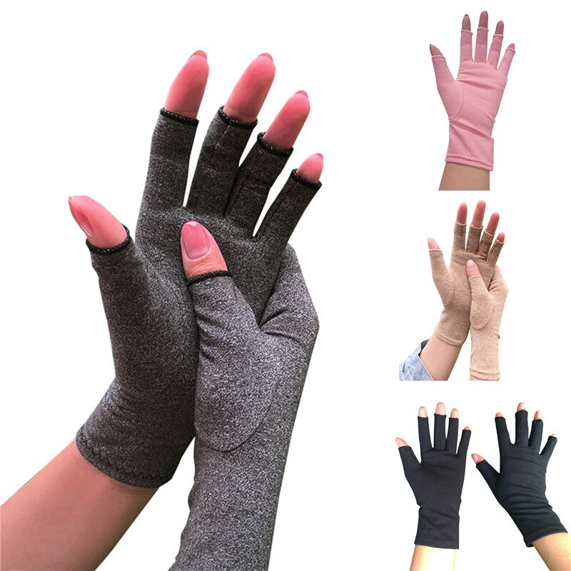 1 Pair Arthritis Gloves Premium Arthritic Joint Pain Relief Hand Gloves Therapy Open Fingers Gloves