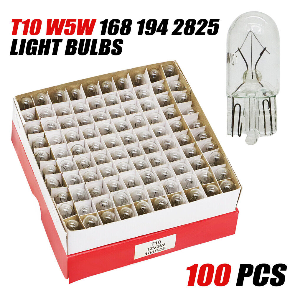 100 pièces 194 T10 cale claire panneau de bord à incandescence ampoules voitures camions motos tableau de bord ampoule lampe