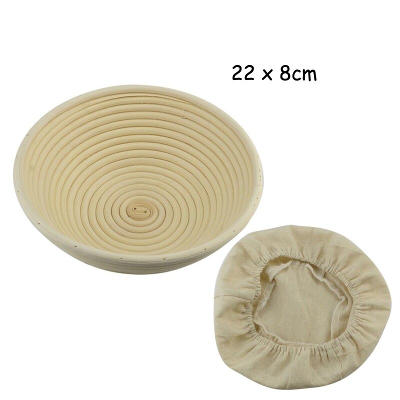 Bread Fermentation Rattan Basket Proofing Country Bread Baguette Dough Baskets Storage Container Wicker Basket: Round 22x8cm