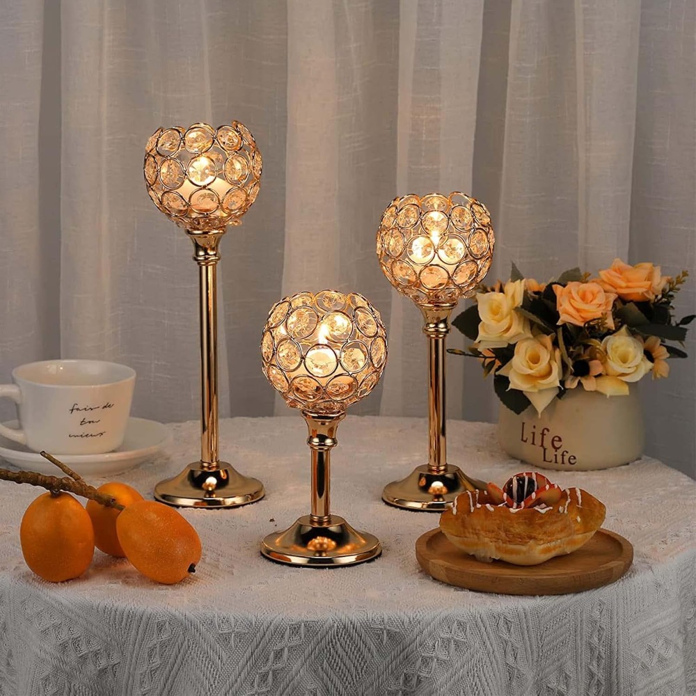 Bougeoirs en métal photophore en cristal moderne, 1 pièce, décor d'église pour fête de mariage, centres de Table à manger, décoration de chandelier