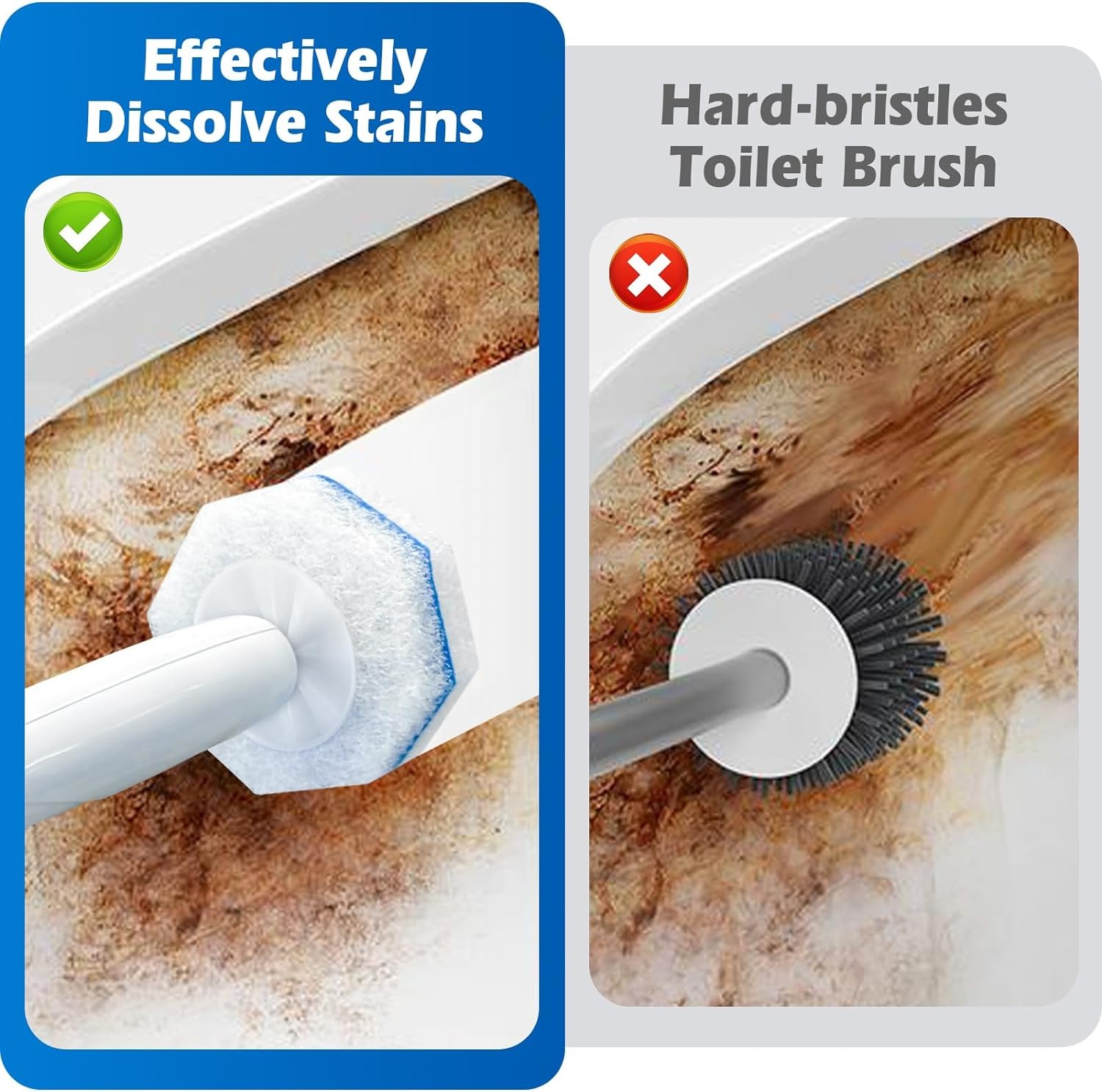 40 recharges de baguette de toilette, baguette de nettoyage de cuvette de toilette jetable. Tête de brosse de toilette. Compatible avec les brosses de toilette clorox