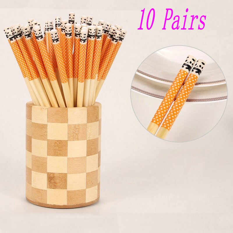 10 par pałeczki Sushi kije chińskie pałeczki bambusowe panda pałeczki wielokrotnego użytku zastawa stołowa jadalnia jedzenie pałeczki robić jedzenia na prezent: rodzaj 1