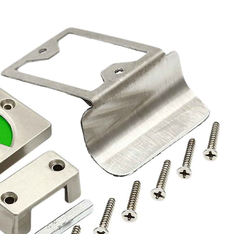 Stainless Steel Partition Door Lock Bathroom With Red Green Indicator Lock For Toilet Convenient Lock Tool