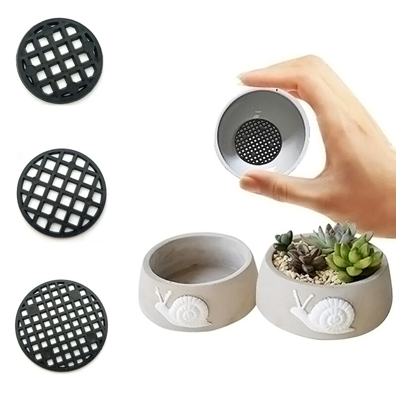 20pcs Plastic Garden Flower Pot Mesh Pad Bottom Grid Mat Prevent Soil Loss Leak-proof Anti-corrosion Breathable Net