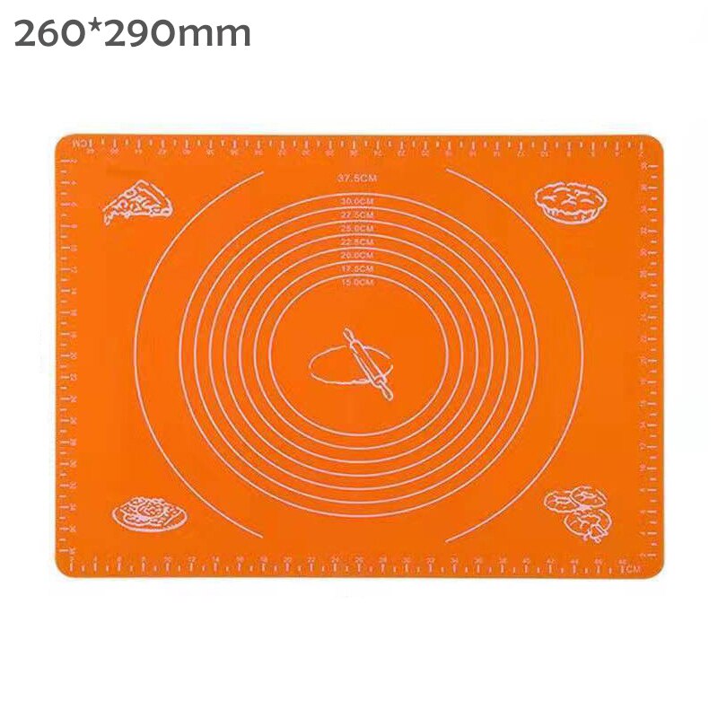 Silikon bakematte ark med skala elte matt nonstick rullende deig pute kjøkken matlaging bakverk ark ovn liner multisize: 26 x 29cm oransje