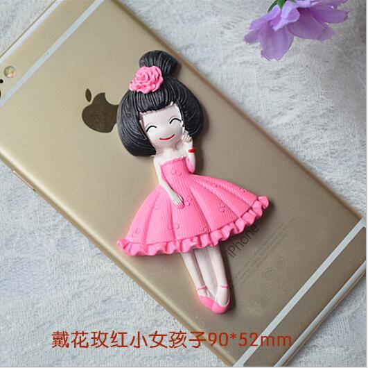 Cabochon de résine dessin animé filles | 1 pièce, grand Cabochon plat, Figurine Scrapbook, accessoires de décoration pour enfants, embellissements de téléphone bricolage: 3