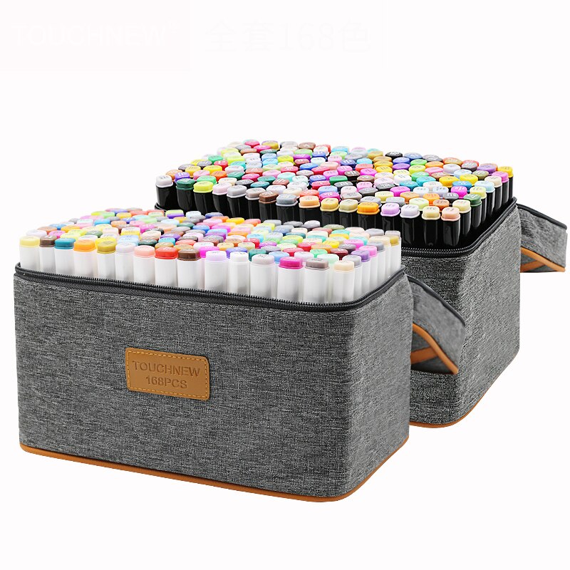 TOUCHNEW Artist Alcohol Markers Dual Tip Art Markers Twin Sketch Markers Pens Permanent Alcohol Based Markers with Case