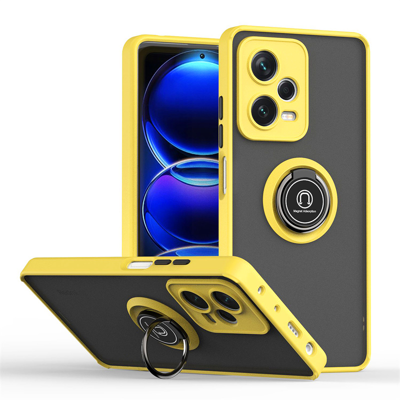 Schokbestendig Matte Armor Coque Voor Xiaomi Poco X5 Pro Poco X5 5G Case Auto Magnetische Ring Stand Cover voor Pocco Poko Little X5Pro X5: Malachiet Blauw / Voor iPhone 16 Pro