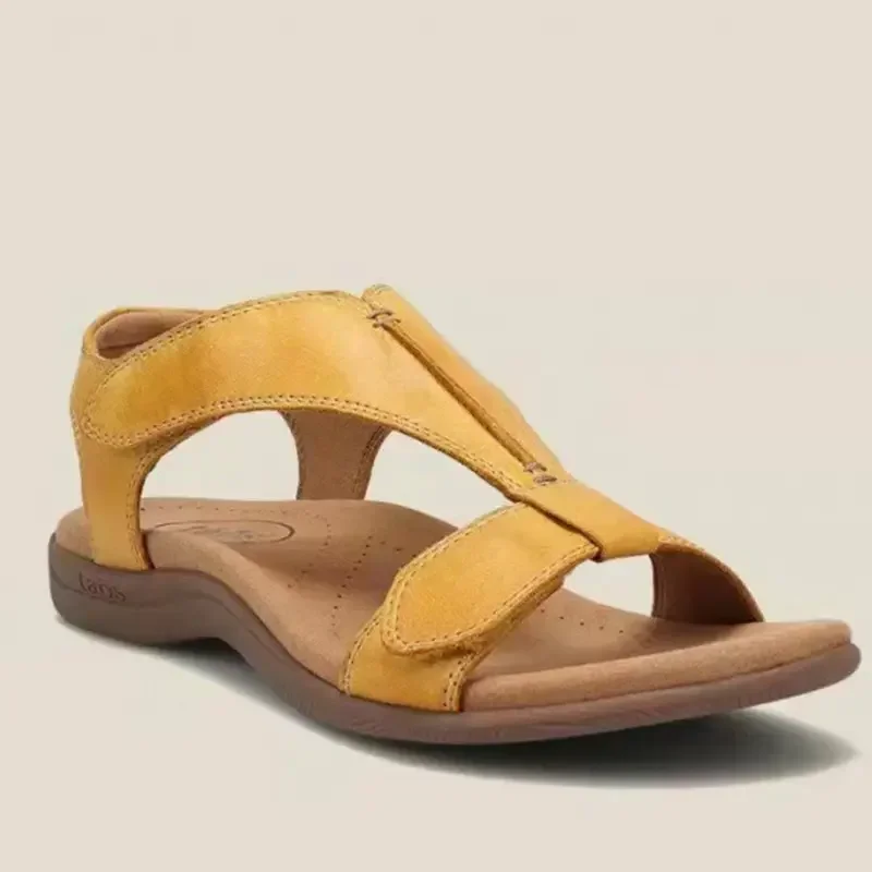 Sandsandandortopédipara Mujer En T-Strap, Zapatos Cómodos, Casu, De Playa De Gran Tamaño, De Verano: YELLOW / 39