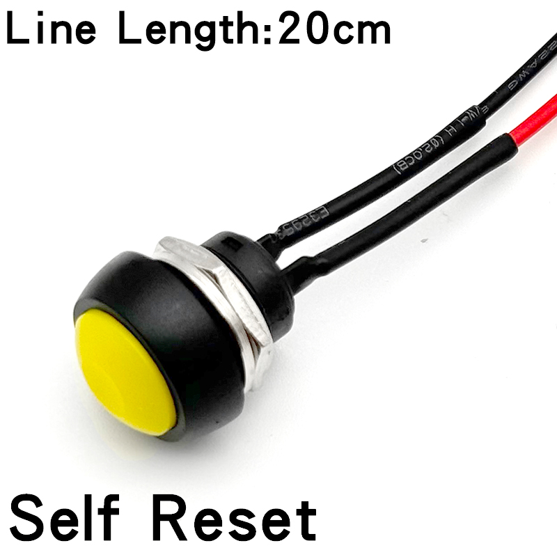 5/20/100PCS 12mm Momentary Push Button Switch ON OFF PBS-33B Self Reset Mini Round Switch With Wire 2Pin 1A DC12V: 4XL / GRAY