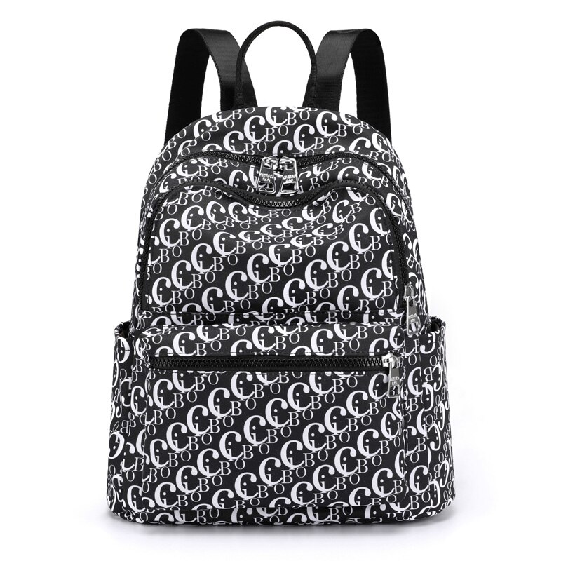 Vento-mochila de viaje para mujer, bolso de hombro de nailon resistente al agua, escolar, suave, con letras,: Letter C Backpack