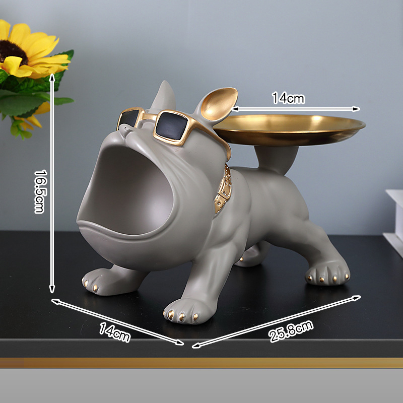 Franse Bulldog Sculptuur Ornament Hond Standbeeld Beeldje Outdoor Decor