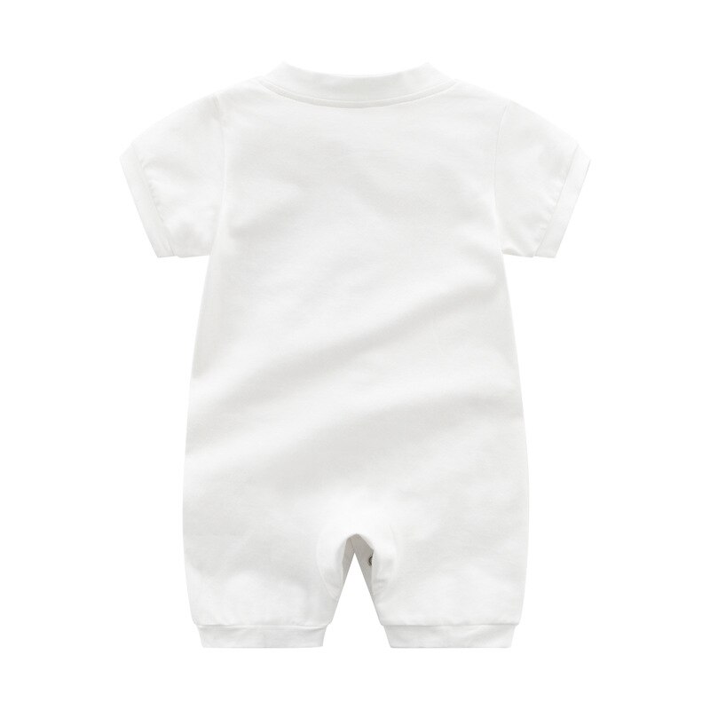 été enfant en bas âge bébé fille vêtements unisexe coton à manches courtes mince section o-cou -né bébé garçon pyjama barboteuse