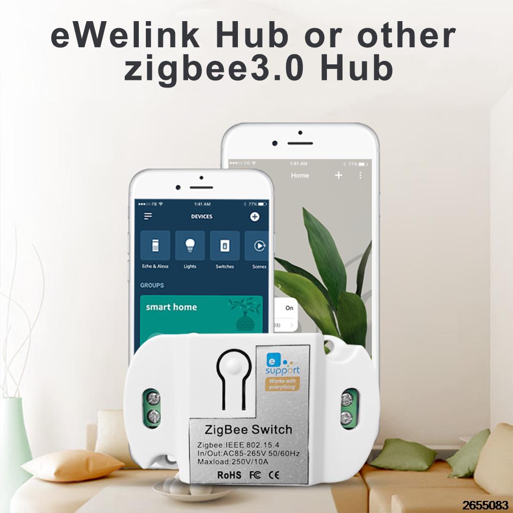 Ewelink schaltersteuerung zigbee licht ventilator deckenlampenmodul handy-app sprachsteuerung warmwasserbereiter last  ac 85-265v